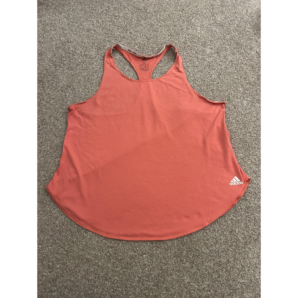 Adidas Training Tank Top‎ Womens Size M Coral Excellent Aeroready Racerback